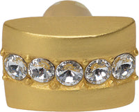 Cache Caché rectangle knob with center of 5 rivoli Swarovski Clear Crystals 872-8C
