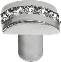 Caché rectangle knob with center of 5 rivoli Swarovski Clear Crystals 872-9C