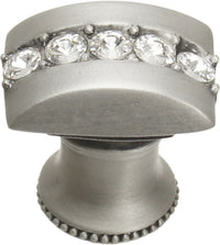 Caché rectangle knob with flared foot with center of 5 rivoli Swarovski Clear Crystals 872B