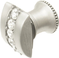Cache Caché rectangle knob with flared foot with center of 5 rivoli Swarovski Clear Crystals in Satin. 872B-11C