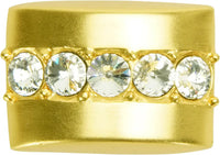 Cache Caché rectangle knob with flared foot with center of 5 rivoli Swarovski Clear Crystals in Gilded Mercury 872B-8C