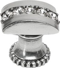 Caché rectangle knob with halo platform with center of 28 Swarovski Clear Crystals 872H-9C
