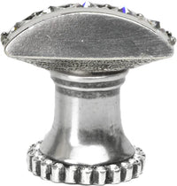 Cache Caché rectangle knob with halo platform with center of 28 Swarovski Clear Crystals 872H-9C