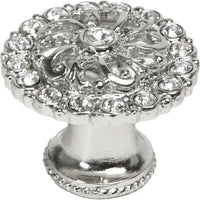 Cache Caché medium round knob with flared foot with Swarovski Clear Crystals 873B-24C