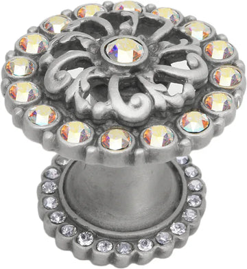 Caché medium round knob with halo platform with Swarovski Crystals 873H