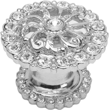 Caché medium round knob with halo platform with Swarovski Clear Crystals 873H-24C