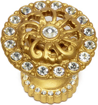 Cache Caché medium round knob with halo platform with Swarovski Clear Crystals 873H-8C