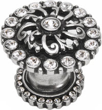 Caché medium round knob with halo platform with Swarovski Clear Crystals 873H-9C