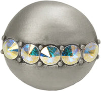 Cache Caché round knob with center of 5 rivoli Swarovski Aurore Boreale Crystals 874-11AB