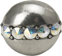 Cache Caché round knob with center of 5 rivoli Swarovski Aurore Boreale Crystals 874-9AB