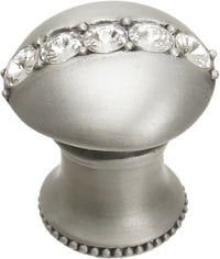 Caché round knob with flared foot with center of 5 rivoli Swarovski Clear Crystals 874B