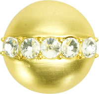 Cache Caché round knob with flared foot with center of 5 rivoli Swarovski Clear Crystals in Gilded Mercury 874B-8C