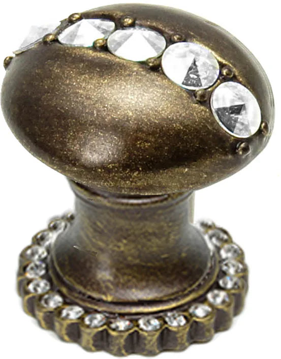 Caché round knob with halo platform with center of 28 Swarovski Clear Crystals 874H