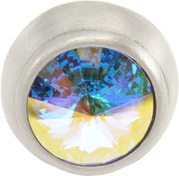 Cache Caché round knob with an 18mm rivoli Swarovski Aurore Boreale Crystal 877-11AB
