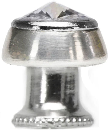 Caché round knob with flared foot with an rivoli Swarovski Clear Crystals in Platinum. 877B-24C