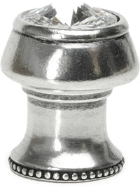 Caché round knob with flared foot with an rivoli Swarovski Clear Crystals in Chalice. 877B-9C