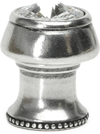 Caché round knob with flared foot with an rivoli Swarovski Clear Crystals in Chalice. 877B-9C