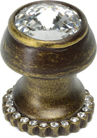 Cache Caché round knob with halo platform with 24 Swarovski Clear Crystals 877H-3C