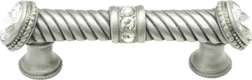 Caché large pull with end & center 7 rivoli Swarovski Clear Crystals 878/880