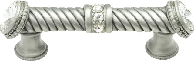 Caché large pull with end & center 7 rivoli Swarovski Clear Crystals 878/880