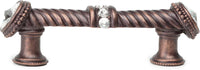 Cache Caché 3'' cc large pull with end & center 7 rivoli Swarovski Clear Crystals 878-22C