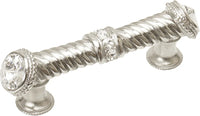 Cache Caché 3'' cc large pull with end & center 7 rivoli Swarovski Clear Crystals in Platinum. 878-24C