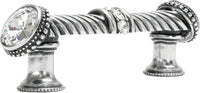Cache Caché 3'' cc large pull with end & center 7 rivoli Swarovski Clear Crystals in Chalice. 878-9C