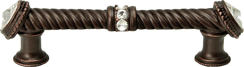 Caché 4'' cc large pull with end & center 7 rivoli Swarovski Clear Crystals 880-22C