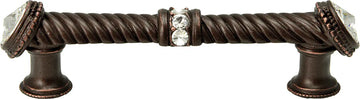 Caché 4'' cc large pull with end & center 7 rivoli Swarovski Clear Crystals 880-22C