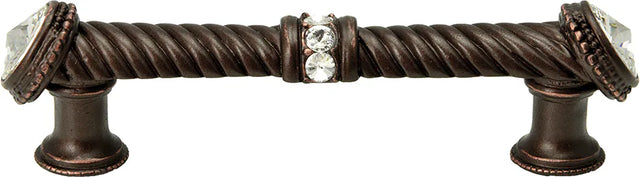 Caché 4'' cc large pull with end & center 7 rivoli Swarovski Clear Crystals 880-22C