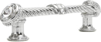 Cache Caché 4'' cc large pull with end & center 7 rivoli Swarovski Clear Crystals in Platinum. 880-24C