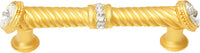 Caché 4'' cc large pull with end & center 7 rivoli Swarovski Clear Crystals in Gilded Mercury. 880-8C