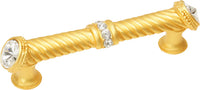 Cache Caché 4'' cc large pull with end & center 7 rivoli Swarovski Clear Crystals in Gilded Mercury. 880-8C