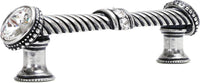 Cache Caché 4'' cc large pull with end & center 7 rivoli Swarovski Clear Crystals in Chalice. 880-9C