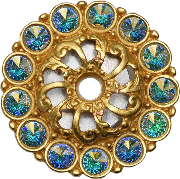 Caché medium escutcheon with 13 rivoli Swarovski Aurore Boreale Crystals 882-8AB