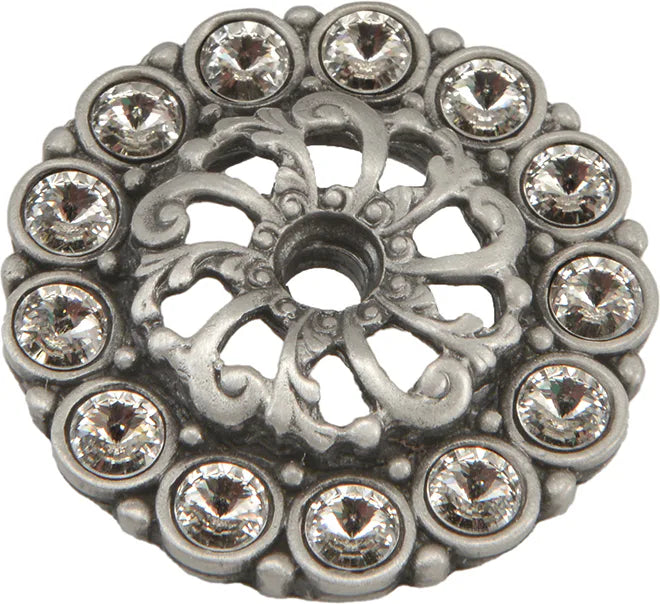 Caché small round escutcheon with 16 Swarovski Clear Crystals 884