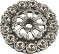 Caché small round escutcheon with 16 Swarovski Clear Crystals 884