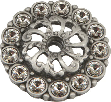 Caché small round escutcheon with 16 Swarovski Clear Crystals 884