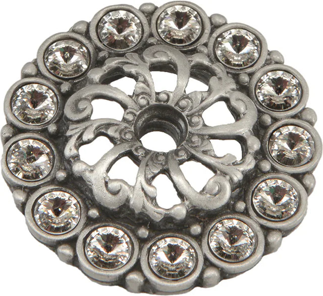 Caché small round escutcheon with 16 Swarovski Clear Crystals 884