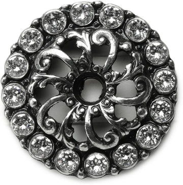 Caché small round back plate with 16 Swarovski Clear Crystals in Chalice. 884-9C