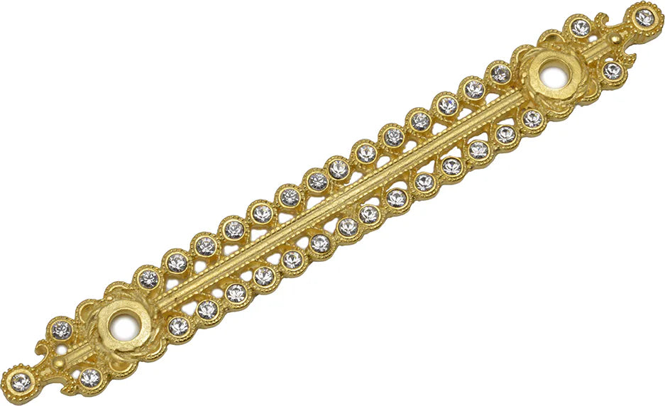 Caché 4'' cc large elongated escutcheon with Swarovski Clear Crystals 894-8C