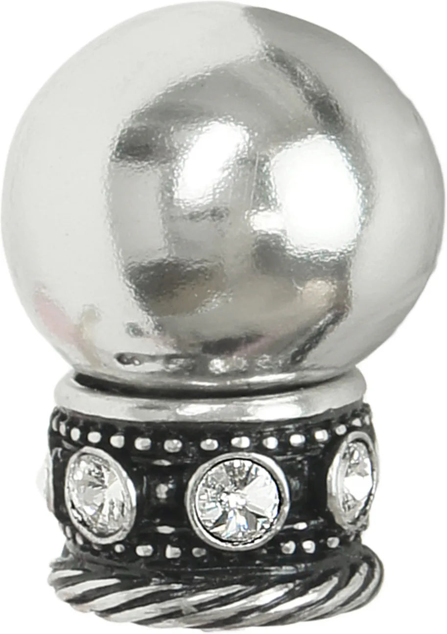 Cache large round knob with clear Swarovski crystals sleeve in Chalice finish. 895-9C