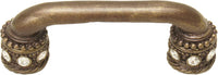 Caché 3'' cc pull with Swarovski Clear Crystals & sleeves in Antique Brass 896-3C