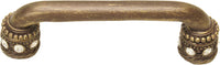 Caché 4'' cc pull with Swarovski Clear Crystals & sleeves in Antique Brass 897-3C
