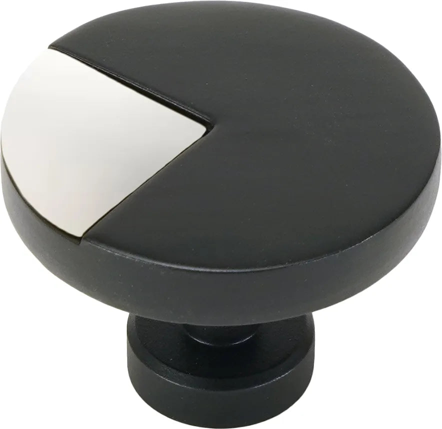 Spectra large round knob in Matte Black finish with Bright White 9000-2BW