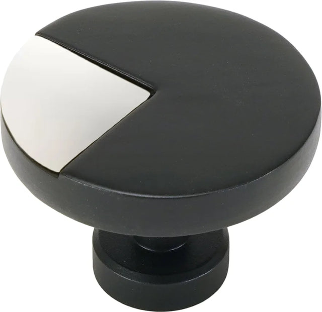 Spectra large round knob in Matte Black finish with Bright White 9000-2BW