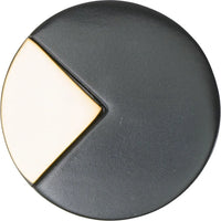 Spectra large round knob in Matte Black finish with Gold 9000-2G