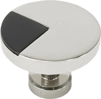 Spectra large round knob in Platinum finish with Black 9000-9B