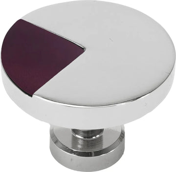 Spectra large round knob in Platinum finish with Black Cherry 9000-9BCY