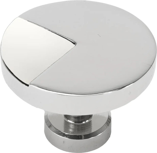 Spectra large round knob in Platinum finish with Bright White 9000-9BW